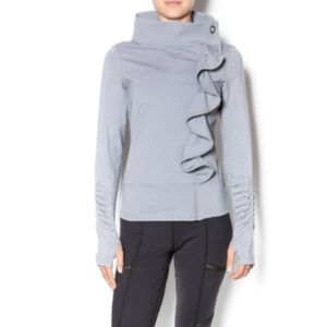 Karma Athletics San Suu Gray Ruffle Zip Jacket- SM